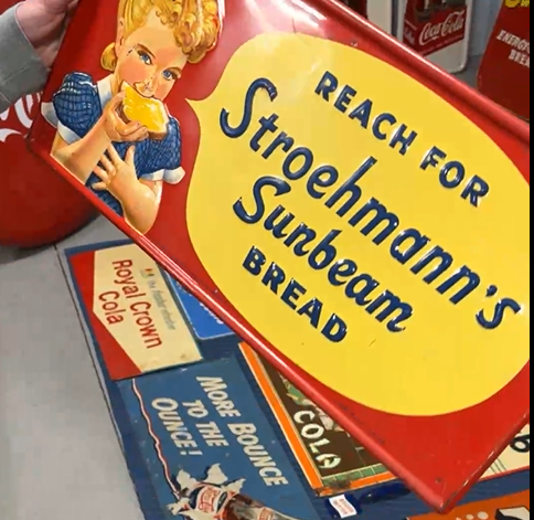 Stroehmann’s Sunbeam Bread SST Embossed Sign