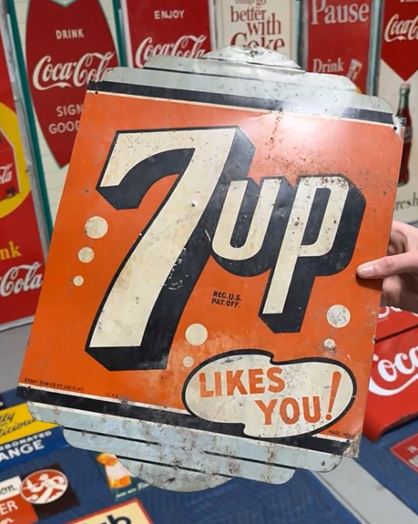 7Up Likes You Art Deco Die-Cut SST Sign