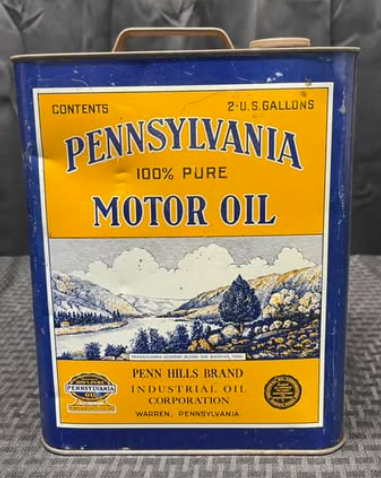 Penn Hills Pennsylvania Motor Oil 2 Gallon SST Can