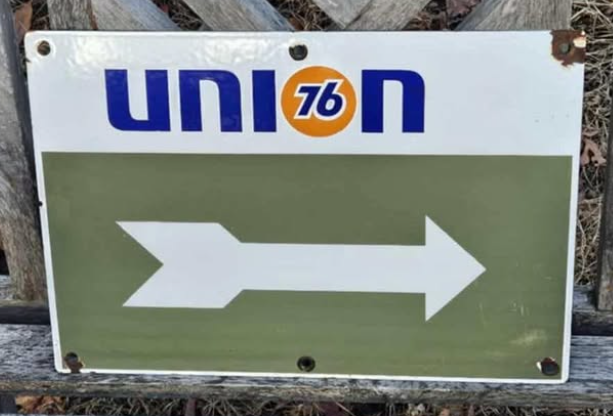 Union 76 Gasoline SSP Directional Arrow Sign