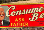 “Ask Father” Consumers Beer Co Embossed SST Sign