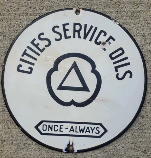 Cities Service Oils SSP Pump Plate Sign