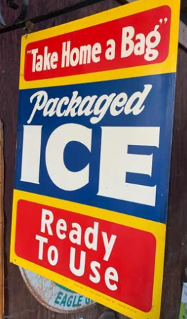 Take Home a Bag Packaged Ice DST Hanging Sign