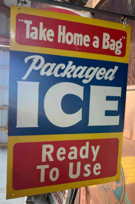 Take Home a Bag Packaged Ice DST Hanging Sign