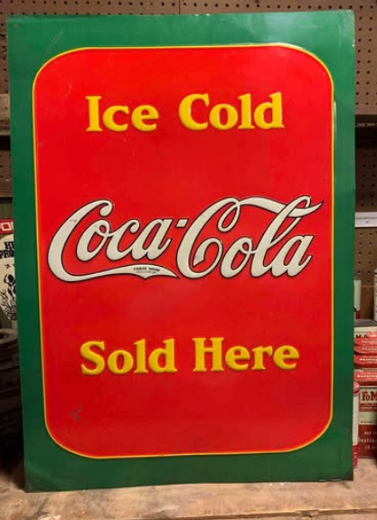 Ice Cold Coca Cola Embossed SST Sign