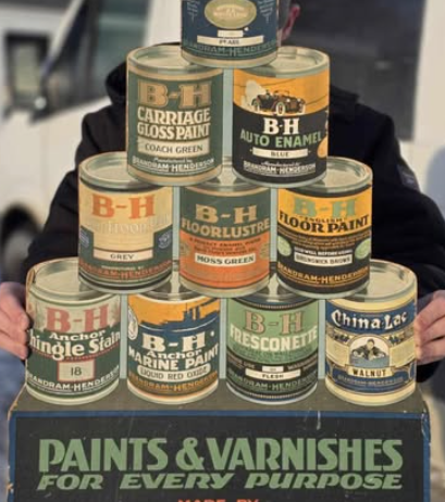 Brandram Henderson Paints & Varnishes Die Cut Cardboard Litho Sign