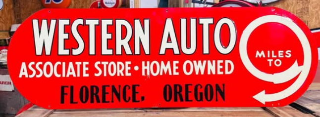 Western Auto Stores Embossed SST Sign