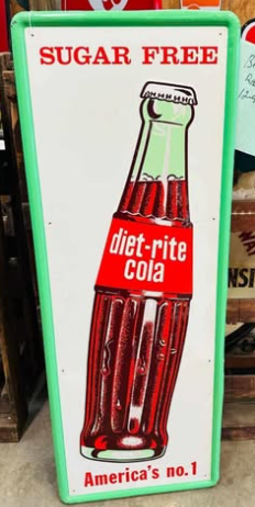 Diet Rite Sugar Free Cola Vertical SST Embossed Sign