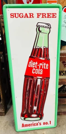 Diet Rite Sugar Free Cola Vertical SST Embossed Sign