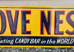 Love Nest Candy Bars 5¢ Embossed SST Sign