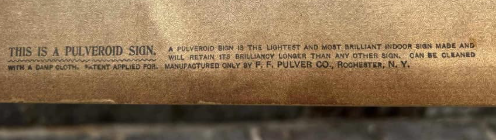 Foster Hose Supporters Celluloid over Cardboard Sign