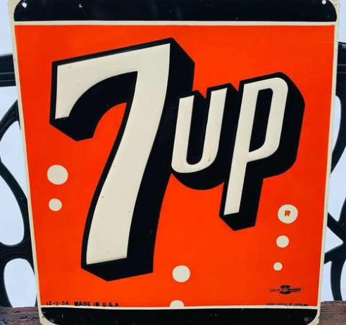 7Up Seven Bubble Embossed SST Sign
