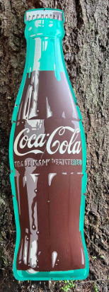 Coca Cola Die Cut Convex SST 3 Foot Bottle Sign