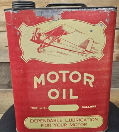 Red Airplane Motor Oil SST Two Gallon Can