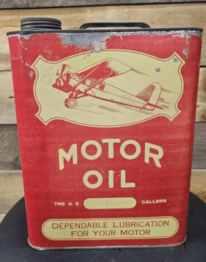 Red Airplane Motor Oil SST Two Gallon Can