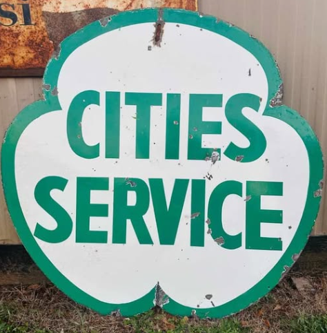 Cities Service Gasoline 6 Foot DSP Sign