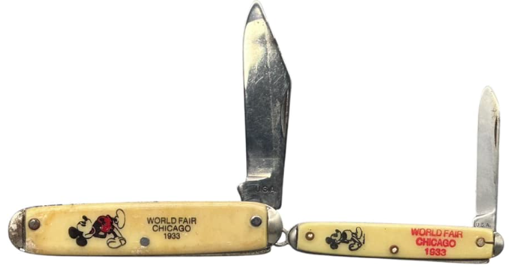Chicago World’s Fair 1933 Mickey Mouse Pocket Knives (2)