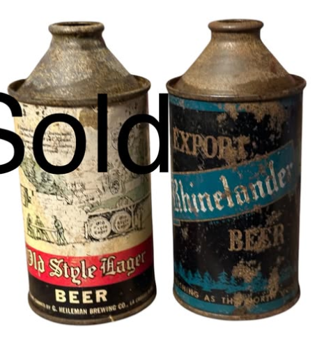 Rhinelander and Old Style Lager Beer Cone Top SST Cans