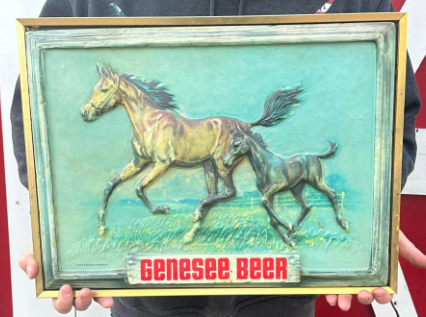Genesee Beer Running Horses Shadow Box Light Up Sign