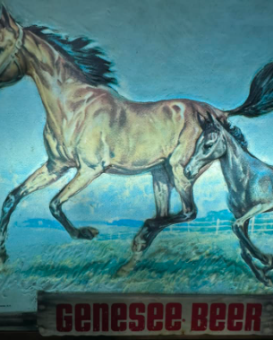 Genesee Beer Running Horses Shadow Box Light Up Sign