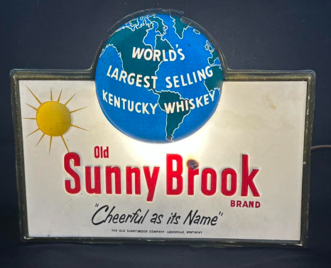 Old Sunny Brook World’s Largest Selling Kentucky Whiskey Plastic Light-Up Sign