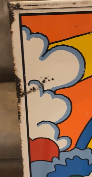 7Up Peter Max Flowers Double Sided SST Sign