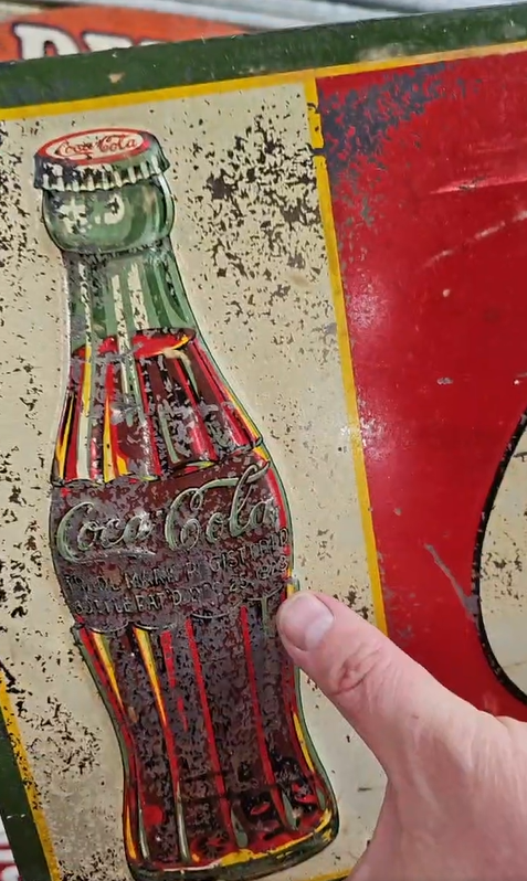 Drink Coca-Cola Christmas Bottle SST Embossed Sign