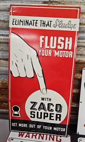 Zaco Super Flush Your Motor SST Embossed Sign