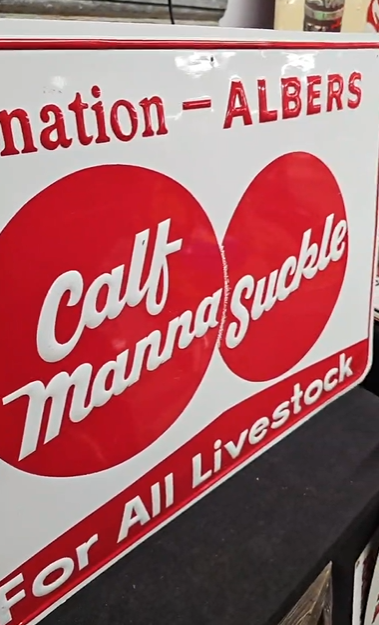 Carnation Calf Manna Suckle for All Livestock SST Embossed Sign