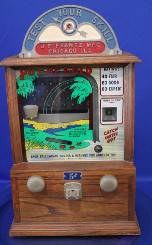 JF Frantz 5 Cent Coin-Op Vending / Skill Machine