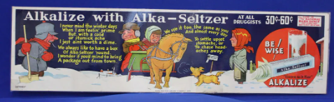 Alka-Seltzer Double-Sided Paper Litho Sign