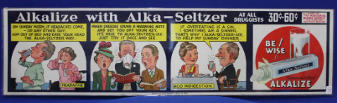 Alka-Seltzer Double-Sided Paper Litho Sign