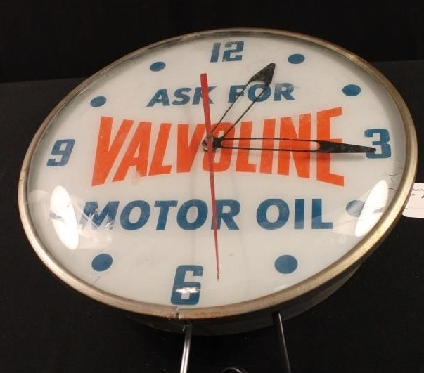 Ask For Valvoline Motor Oil Glass Face Clock