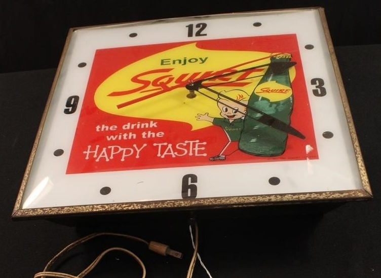 Enjoy Squirt Happy Taste Glass Faced Clock