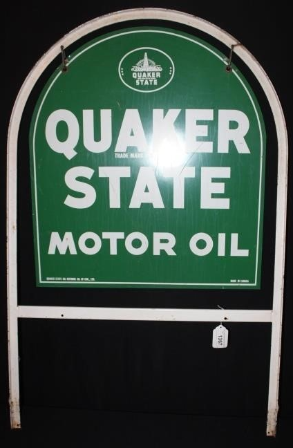 Quaker State Motor Oil Tombstone DST Hanging Sign