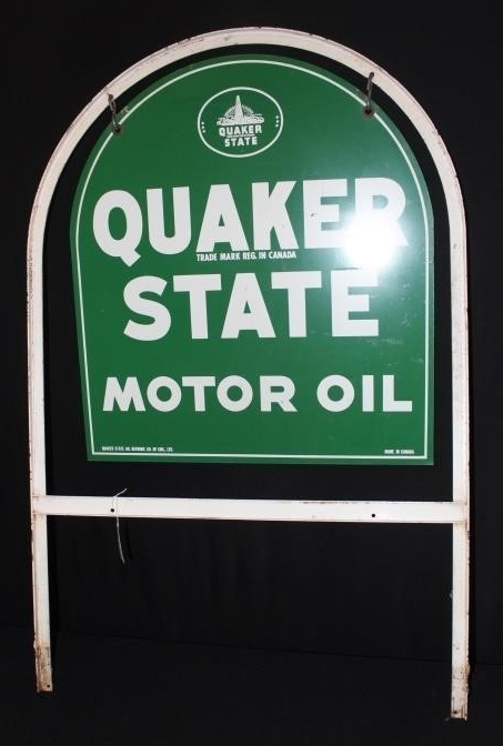 Quaker State Motor Oil Tombstone DST Hanging Sign