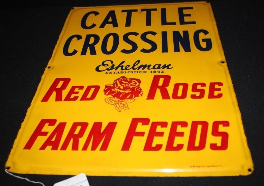 Cattle Crossing Red Rose Farm Feeds SST Sign