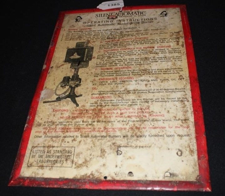 Silent Automatic Oil Burner SST Sign