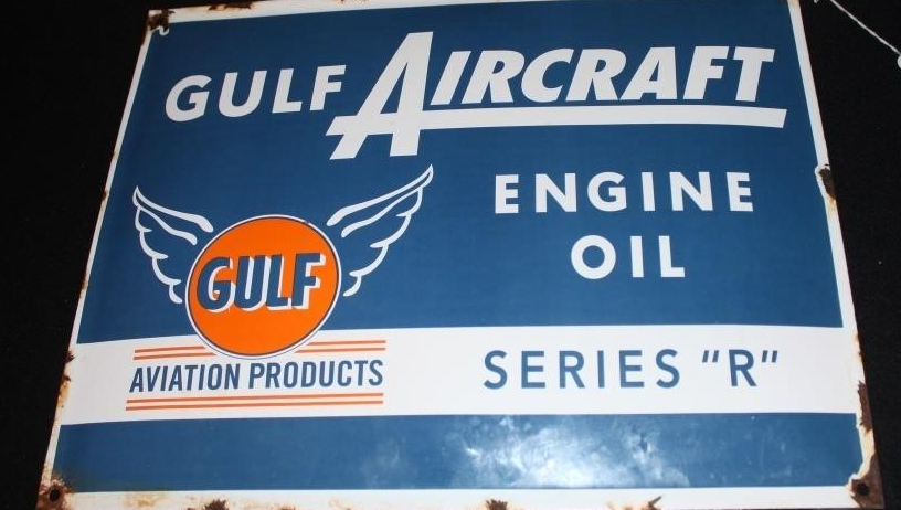 Gulf Aircraft Engine Oil SSP Sign