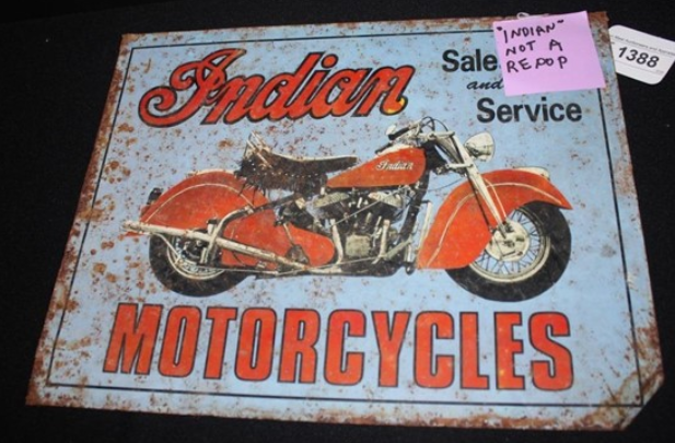 Indian Motorcycles Sales and Service SST Sign