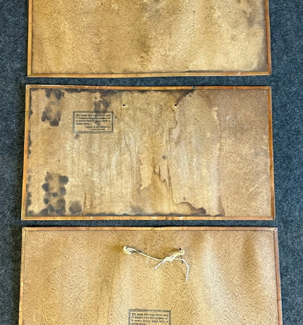 Lot of 3 Carlings Firemen Tin Over Cardboard Signs