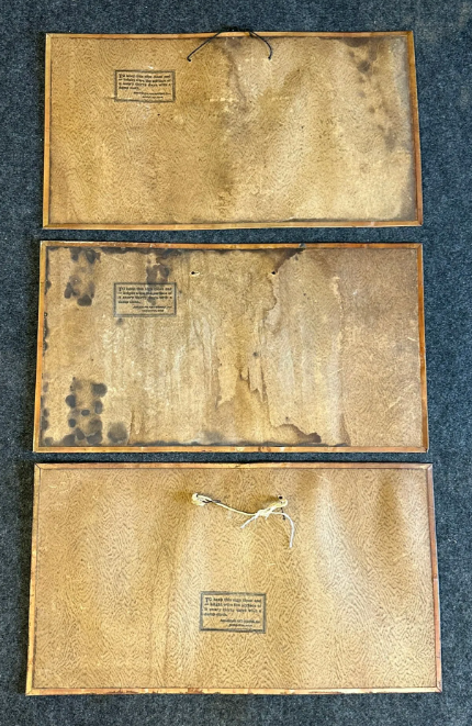 Lot of 3 Carlings Firemen Tin Over Cardboard Signs