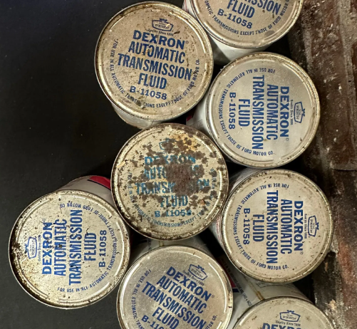 Lot of 8 Full Wm Penn Metal Dexron Automatic Transmission Fluid Quart Cans