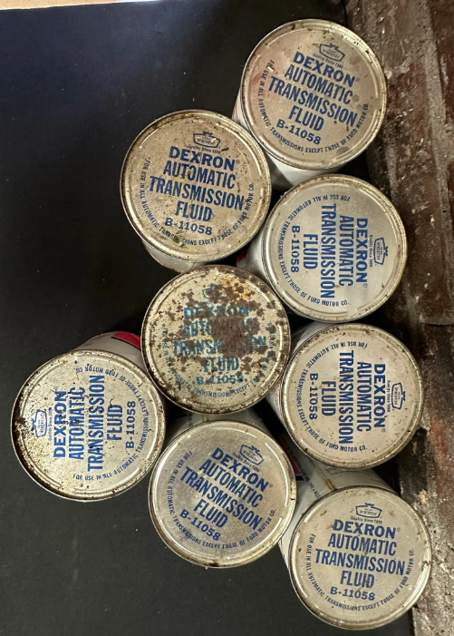 Lot of 8 Full Wm Penn Metal Dexron Automatic Transmission Fluid Quart Cans