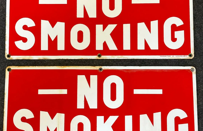 Pair of NO SMOKING SSP Signs