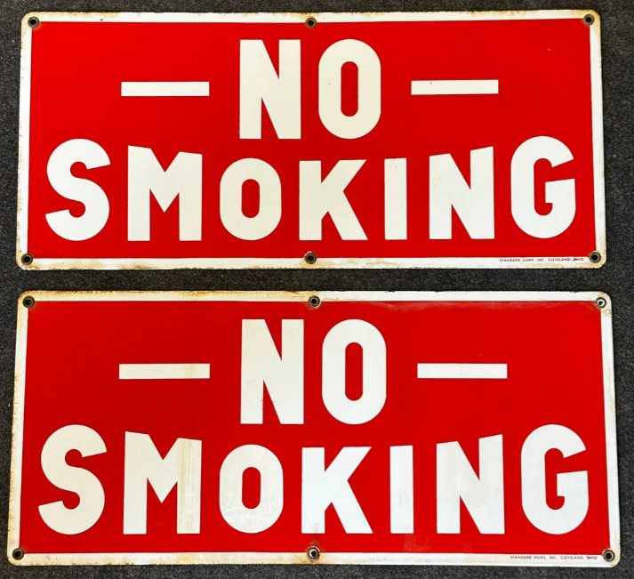 Pair of NO SMOKING SSP Signs