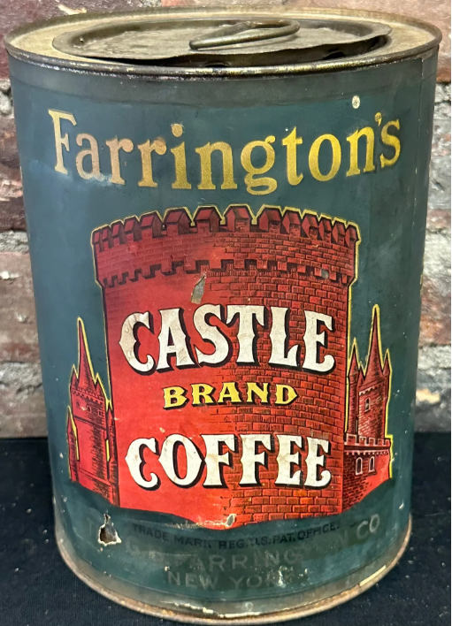 Farrington’s Castle Brand Paper Label Coffee 3 Pound Can