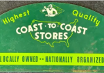 Coast To Coast Stores Double Sided Rack Topper Tin Sign