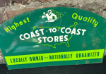 Coast To Coast Stores Double Sided Rack Topper Tin Sign