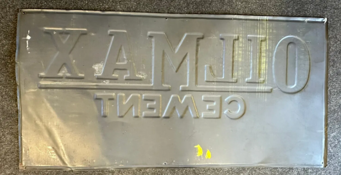 OilMax Cement SST Embossed Sign